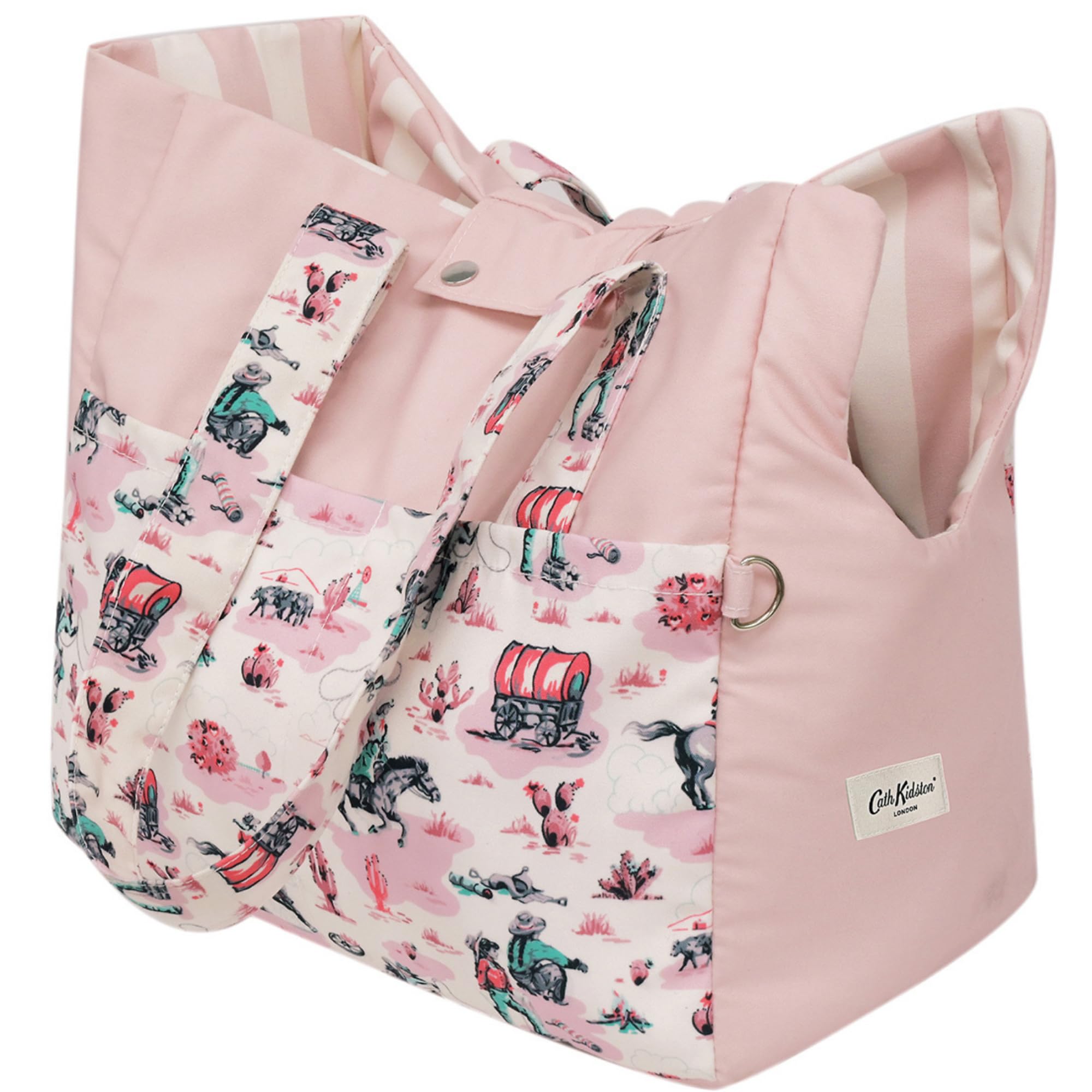 Cath Kidston Dog Purse Carrier – Travel Handbag for Small Dogs Up to 10KG with 4 Pockets, Internal Safety Clip & Durable Shoulder Straps, Canvas Pet Carrier, Cowgirl Print | 24 x 35 x 32 cm