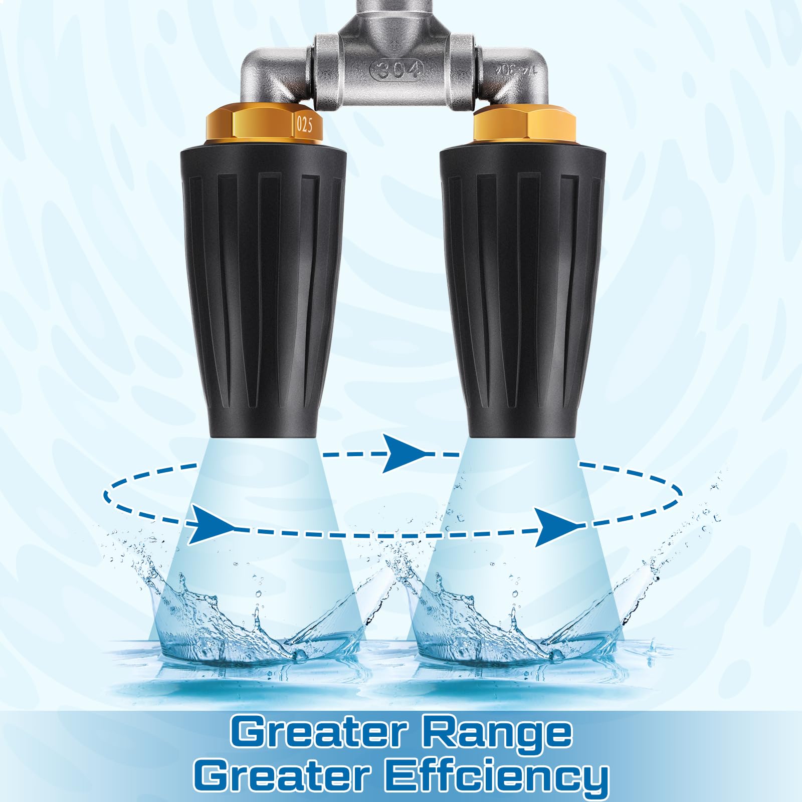 Zhengmy Boquilla turbo dual para lavadora a presión con rotación de 360°, con conector rápido de 1/4 pulgadas, boquilla turbo doble de orificio 2.0, 4-6 GPM, accesorios de lavado a presión de 4000 psi