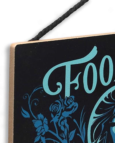 Miniatura 4 de Disney Haunted Mansion Foolish Mortals - Decoración de pared de madera colgante - Letrero espeluznante de mortales tontos para decoración de