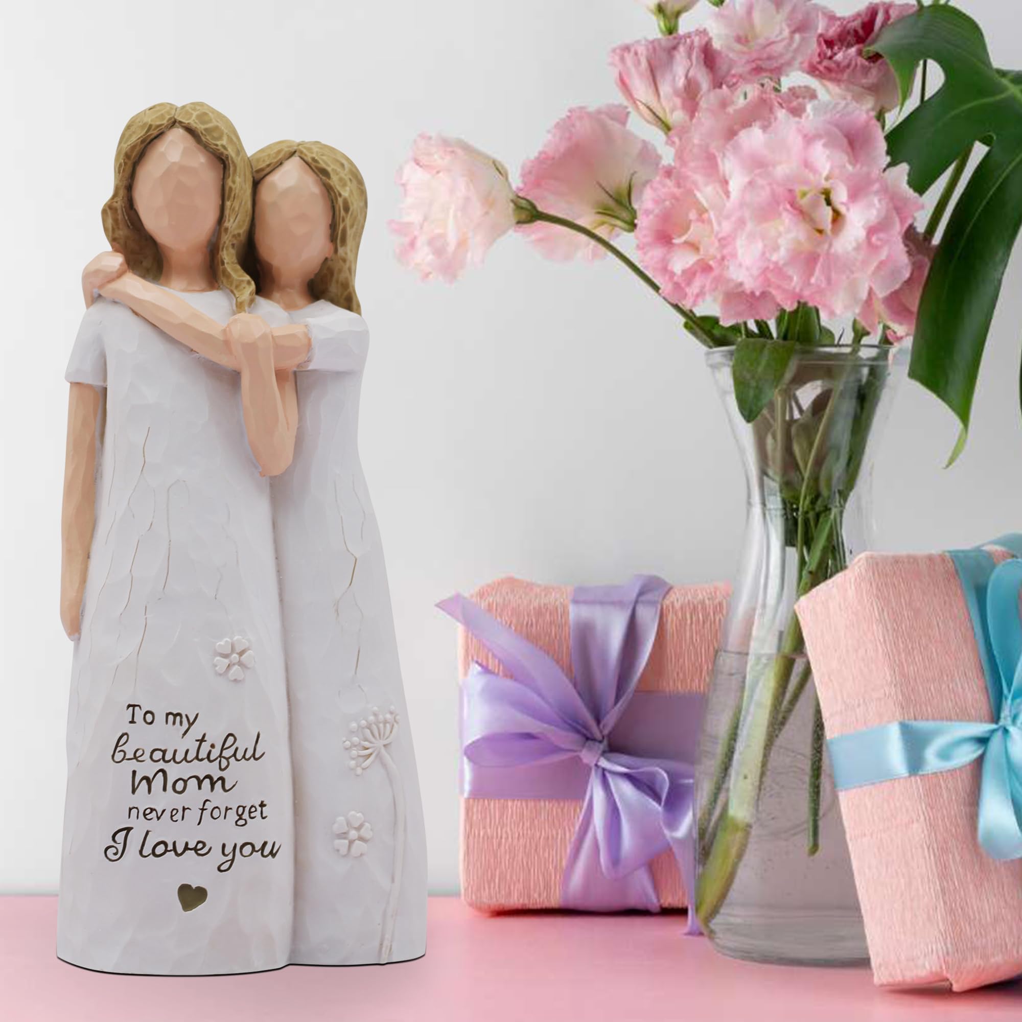 AcowSpt Mom Birthday Gift from Daughter - Mother Daughter Sculpted Hand-Painted Figurine