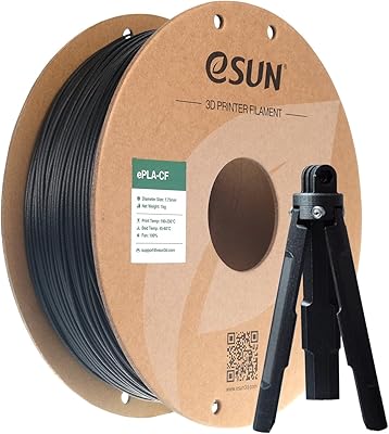 20 - eSUN Carbon Fiber PLA Filament 1.75mm, Matte Texture 3D Printer Filament Carbon Fiber Reinforced PLA for Fast Printing, 1KG Spool (2.2 LBS) ...