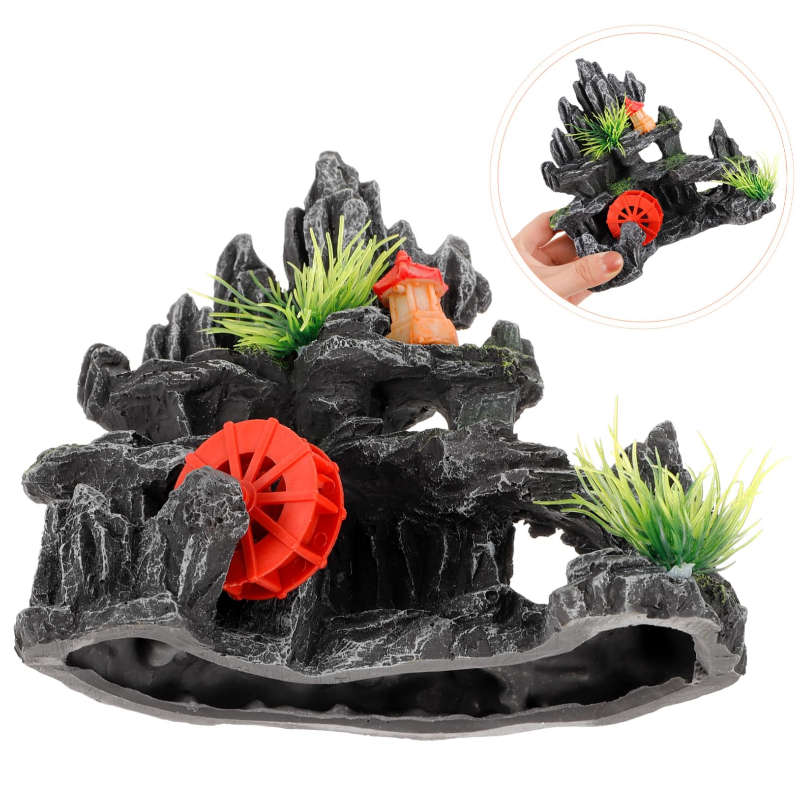 BESPORTBLE 3piezas Decoración De Acuario De Resina Rocas Artificiales para Peceras Accesorios De Paisajismo y Escondites para Peces