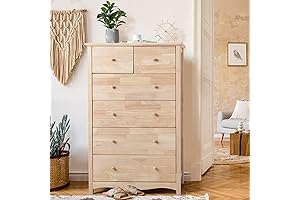 VINGLI Unfinished Wood 6 Drawer Dresser: Craft Your Custom Style