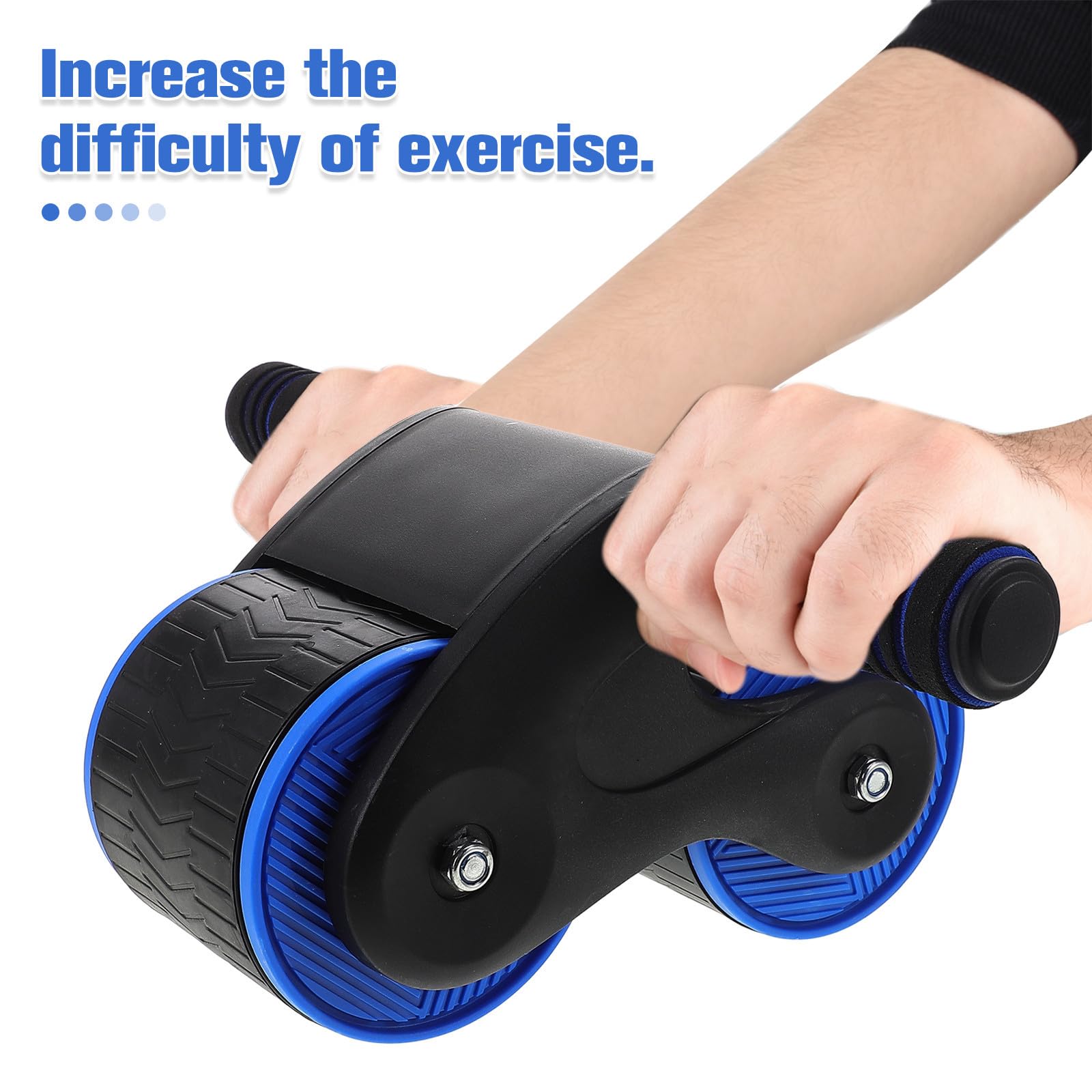 POPETPOP Rodillo para Abdominales Rueda de Goma y Acero, Equipo Compacto para Ejercicios Abdominales en Casa o Gimnasio, Añade Intensidad al Entrenamiento Core