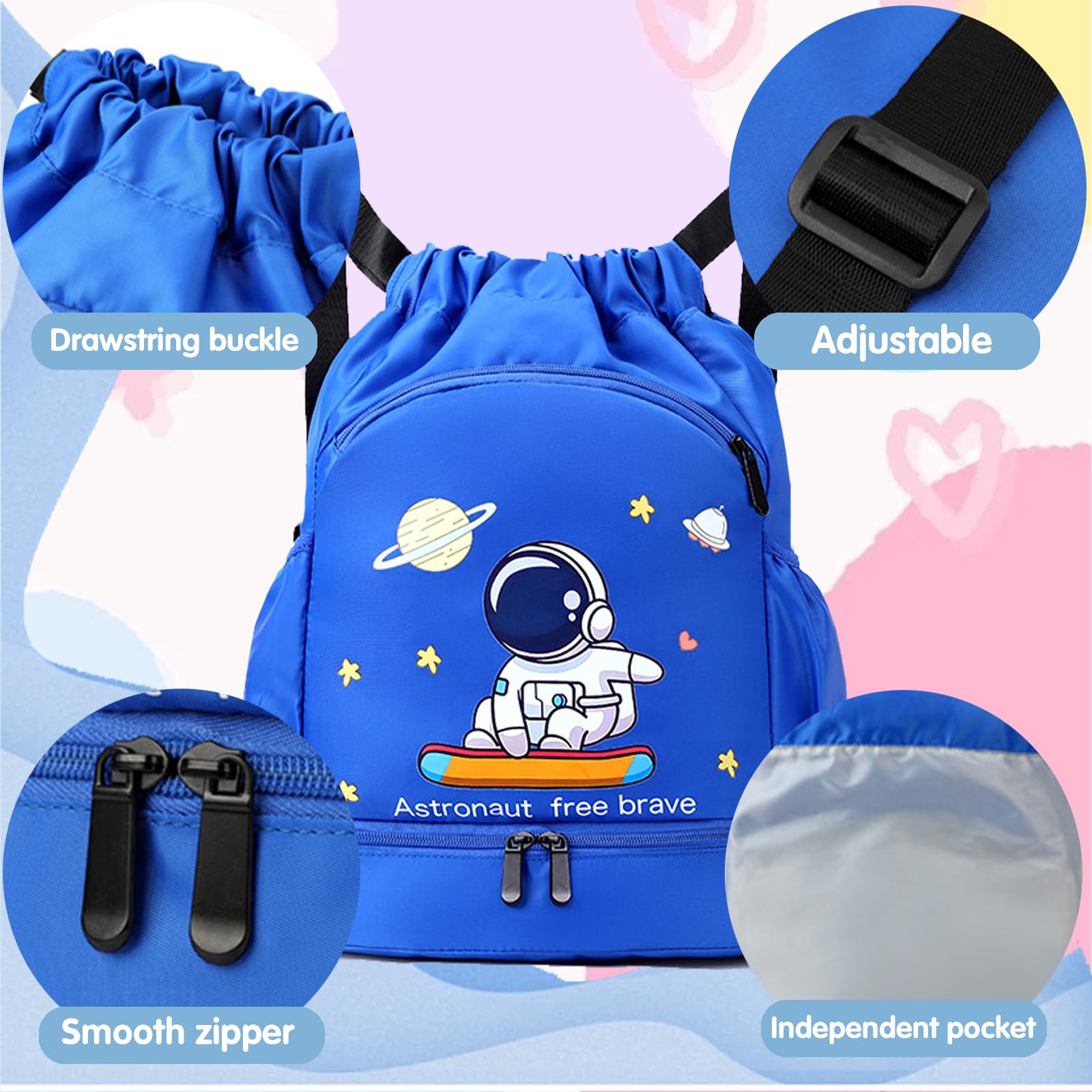 Sac Piscine Enfant, Sac Piscine Garçon Fille, Enfants Nageant Sac A Dos, Sac Enfant Étanche Avec Compartiments Garçon Fille Enfant Piscine, Plage, Camping, Vacances