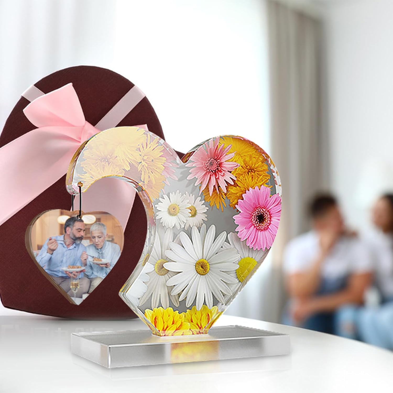 EnaMeena Photo Frame Resin Molds, Large Silicone Molds for Epoxy Resin, Heart Shape Picture Frame Resin Mold Silicone for DIY Personalized Photos Art Crafts Home Décor 3