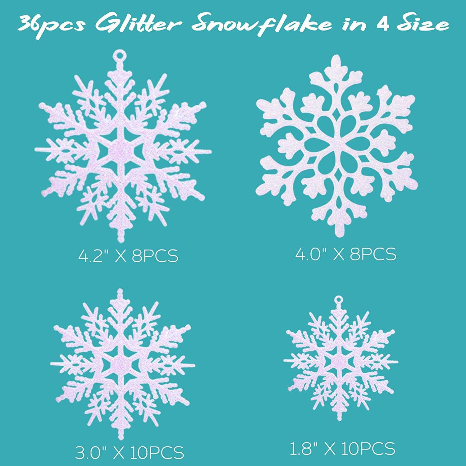 Amazon.co.jp: GuassLee クリスマスツリー飾り 雪の結晶