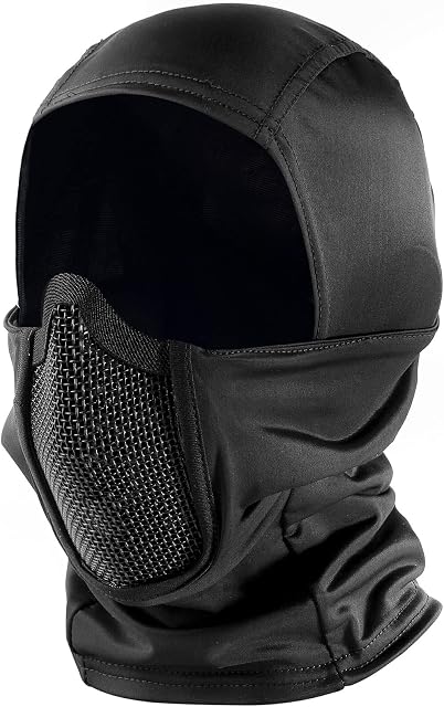 OneTigris Breathable Balaclava Mesh Mask Ninja Style Full Face Airsoft Mask Windproof Motorcycle Cycling Hood Neck Warmer for Men/Women