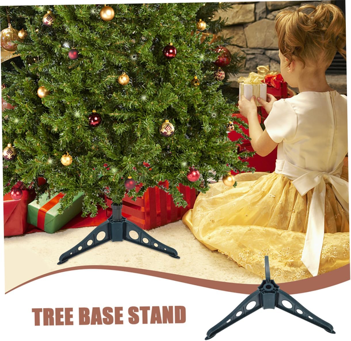 4pcs Christmas Tree Stand Stable Holder for Artificial Trees Easy Assembly Bracket Smooth Finish Design