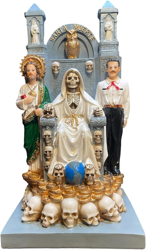 Santa Muerte San Judas Jesus Malverde Statue 12" Home