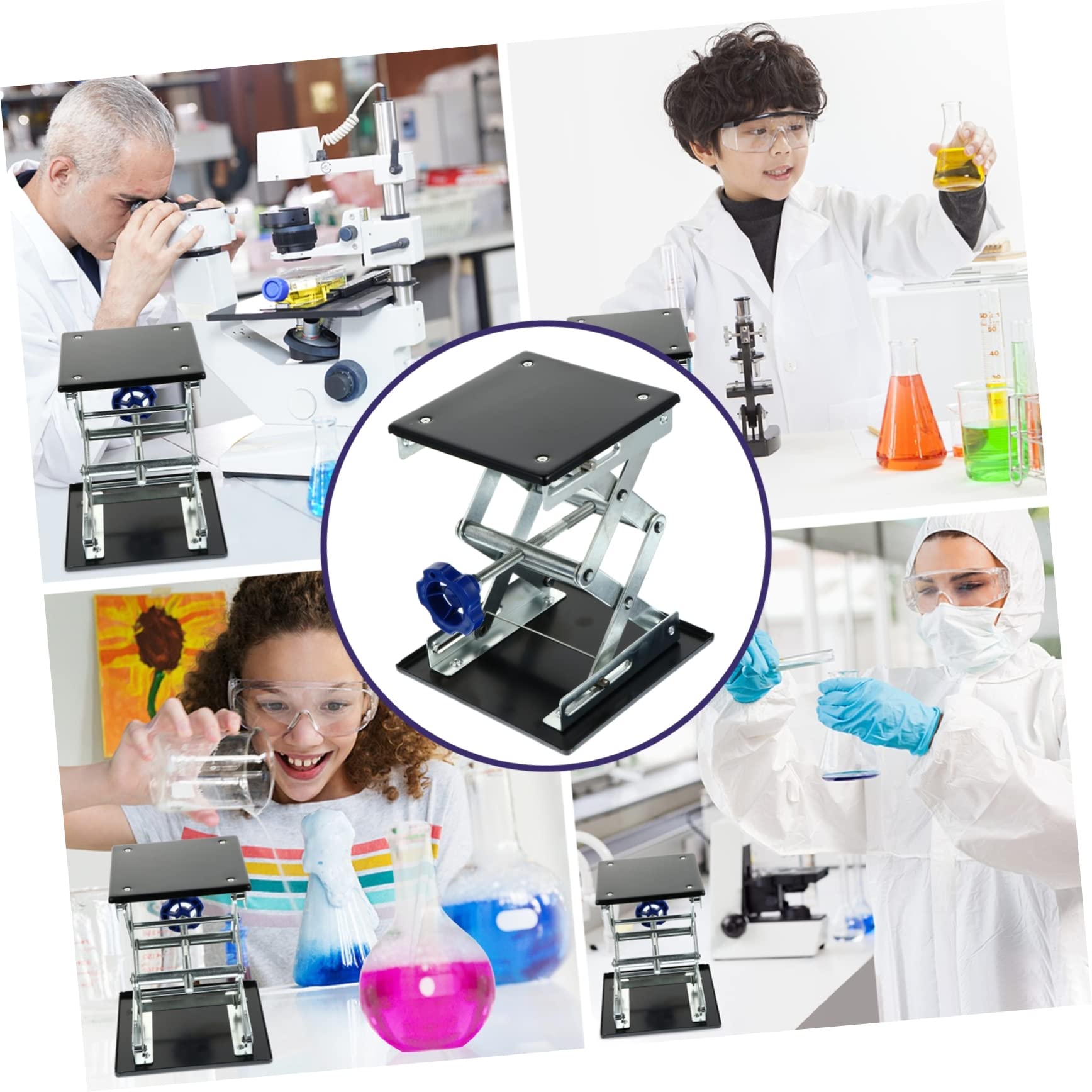 PRETYZOOM Piattaforma Elevatrice Inossidabile per Esperimenti Laboratorio e Strumento per Attività Scolastiche e Scientifiche