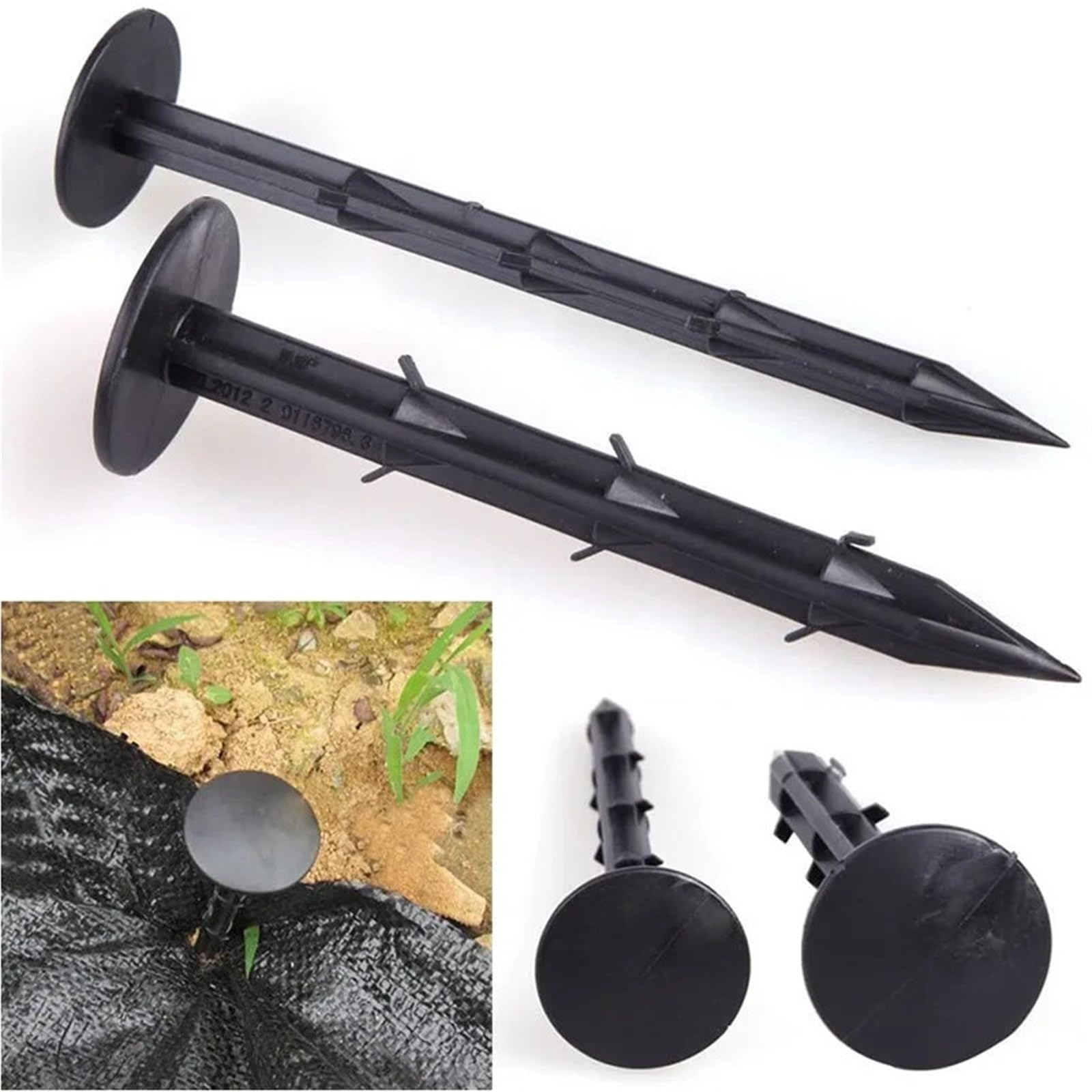 100 Pezzi di picchetti in plastica for Telo Anti-Erba, in Tessuto, for Tenere Ferma la Rete da Giardino, for Copertura in Anti-Erbacce per Fissaggio(30cm)