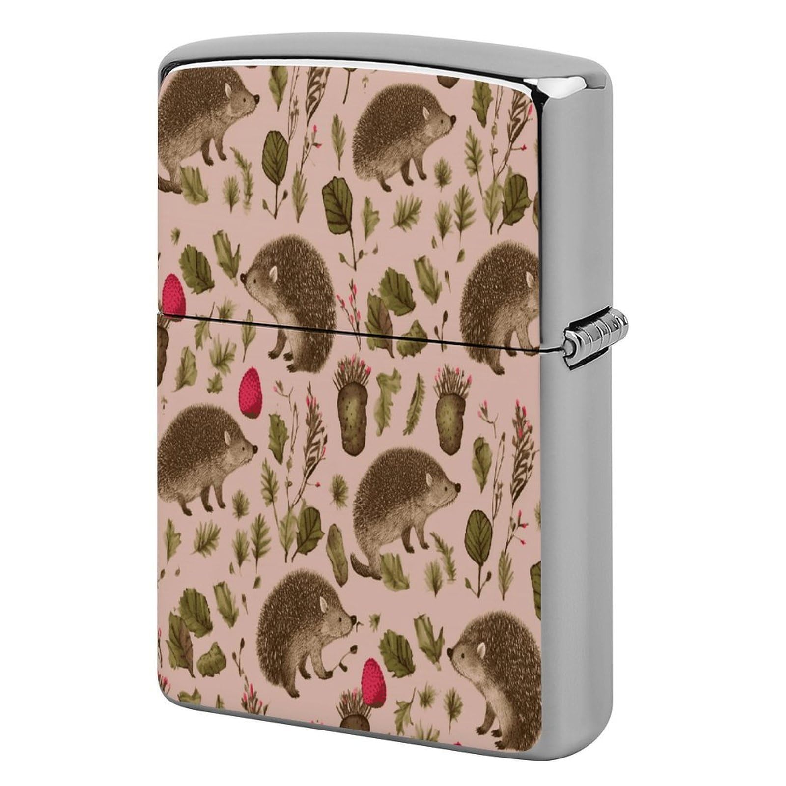 Btcowzrv Style Hedgehog Print Metal Lighter Case Sleeve Cover Holder