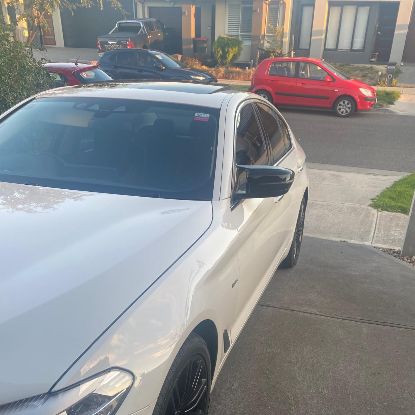 M Sport Spiegelkappen Kompatibel mit BMW 3er, 5er, 6er, 7er Passend für G30 G31 G38 G20 G21 G28 G32 G11 G12 G14 G15 Aussen Accessories Exterieur Tuning Zubehör - Nur Linkslenker (LHD) Modelle