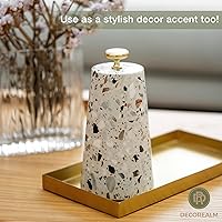 Vista 5 de Tope de puerta decorativo de mármol de terrazo, bonito tapón de puerta con mango de hierro fundido, tope de puerta pesado para tu puerta