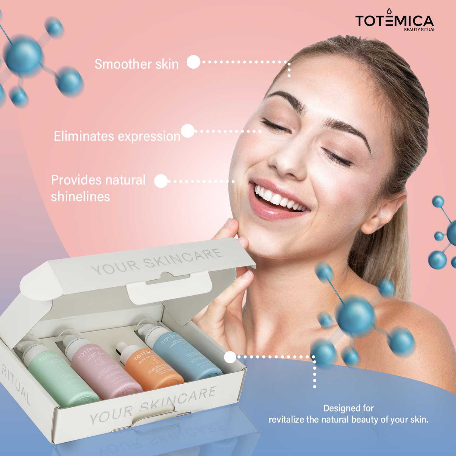 TOTEMICA Skin Care Set, 4-Step Ritual Skin Care Kit - Cleanser, Toner, Serum & Moisturizer for Dry Skin – Vegan, Cruelty-Free, Natural Ingredients for All Skin Types - Skincare with Anti-Aging - Image 4