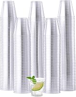 JOLLYCHEF 500 Pack 1.5oz Clear Disposable Plastic Shot Glasses - Durable for Whiskey, Parties, Tasting & Food Samples