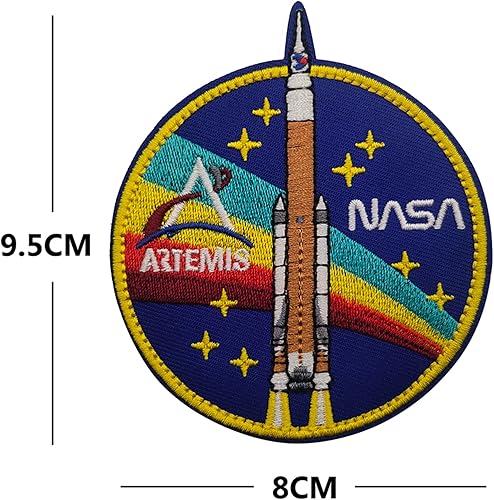 Miniatura 4 de Artemis de la NASA 1 Moon Rocket Space Exploration Mission Bordado Parches Apliques Divertidos Parches Bordados Parches Tácticos Militar Moral