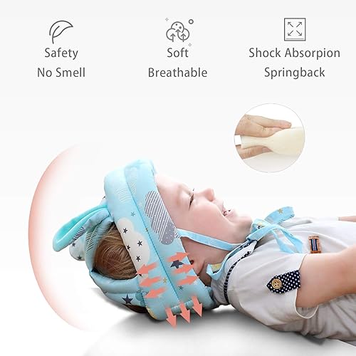 Miniatura 3 de Bonito casco de seguridad para bebé, antigolpes, cojín para la cabeza anticolisión, suave y transpirable, para niños, protección anticaídas, para