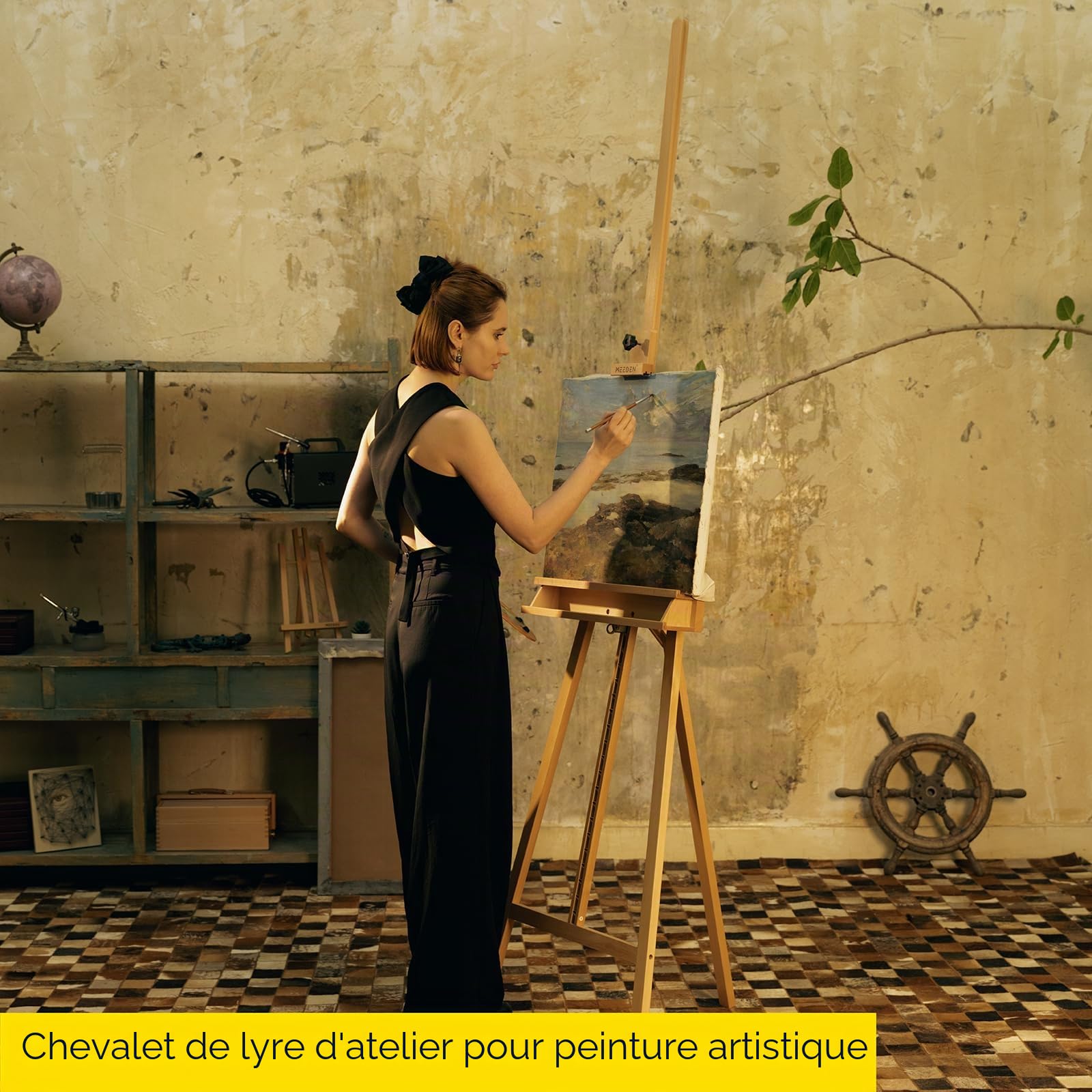 MEEDEN Chevalet Peinture Réglable En h’Être Robuste Chevalet Bois Accueilliant La Toile La Plus Grand De 48 Pout Adultes, Débutants, Artistes Professionnels Et Amateurs