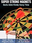 Magnetic Dart Board for Kids, Teens, and Adults, Double-Sided Dart Board Game with Strong Magnetic Darts, Roll-Up Portable Design, Gifts for Teen Boys, Family Parties, Camping