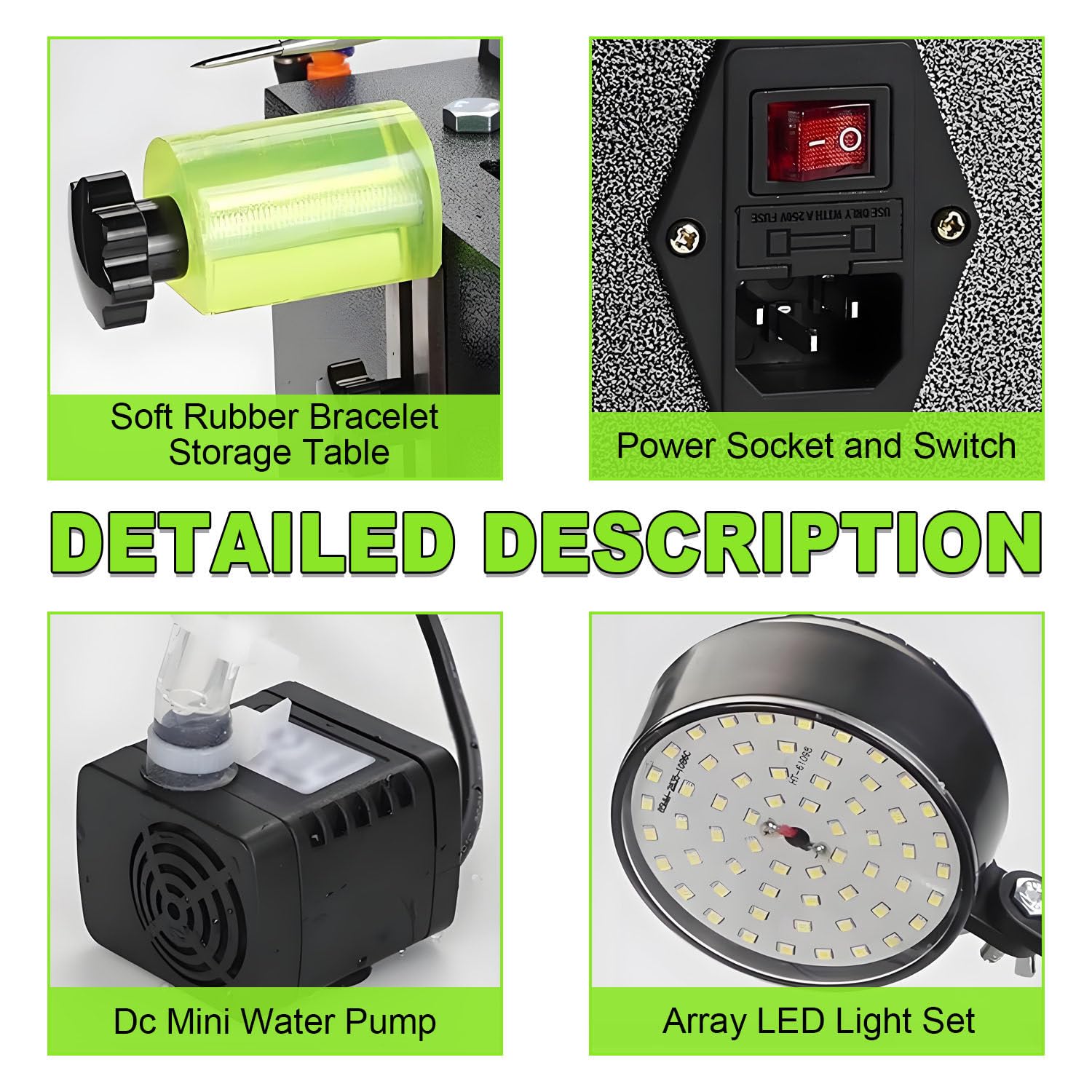 Rettificatrice elettrica per lucidatura con pressione a 5 livelli, 450 giri/min, luce LED, tubo flessibile per finitura metallo