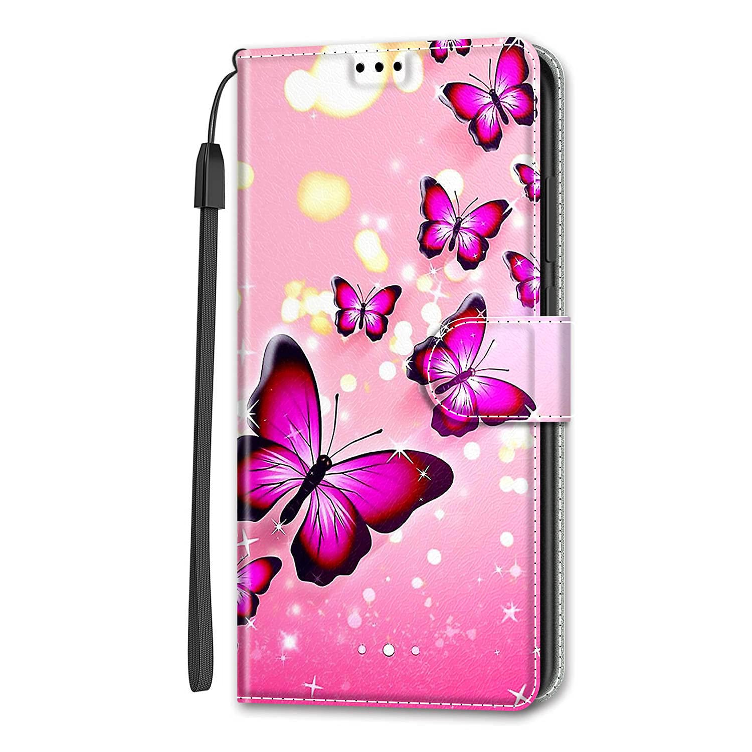 Nadoli Cover Portafoglio Per Motorola Moto G54 5G - Design Floreale Farfalle Con Slot Per Schede - 3
