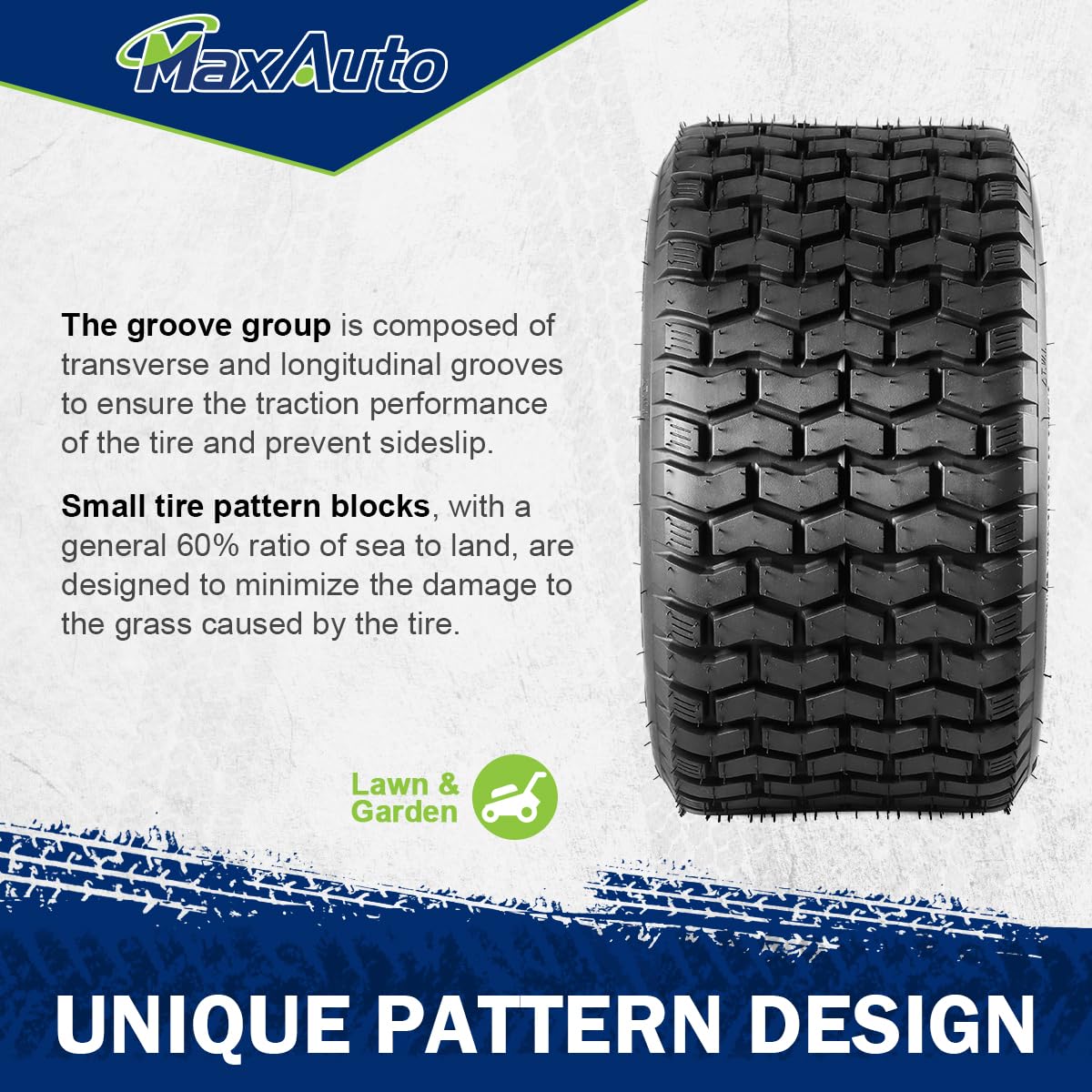 MaxAuto Lot de 2 pneus de Rechange pour Tondeuse à Gazon John Deere Craftsman 13x6.50–6 13 x 6.50–6 13 x 6.5x6 13/6.50–6