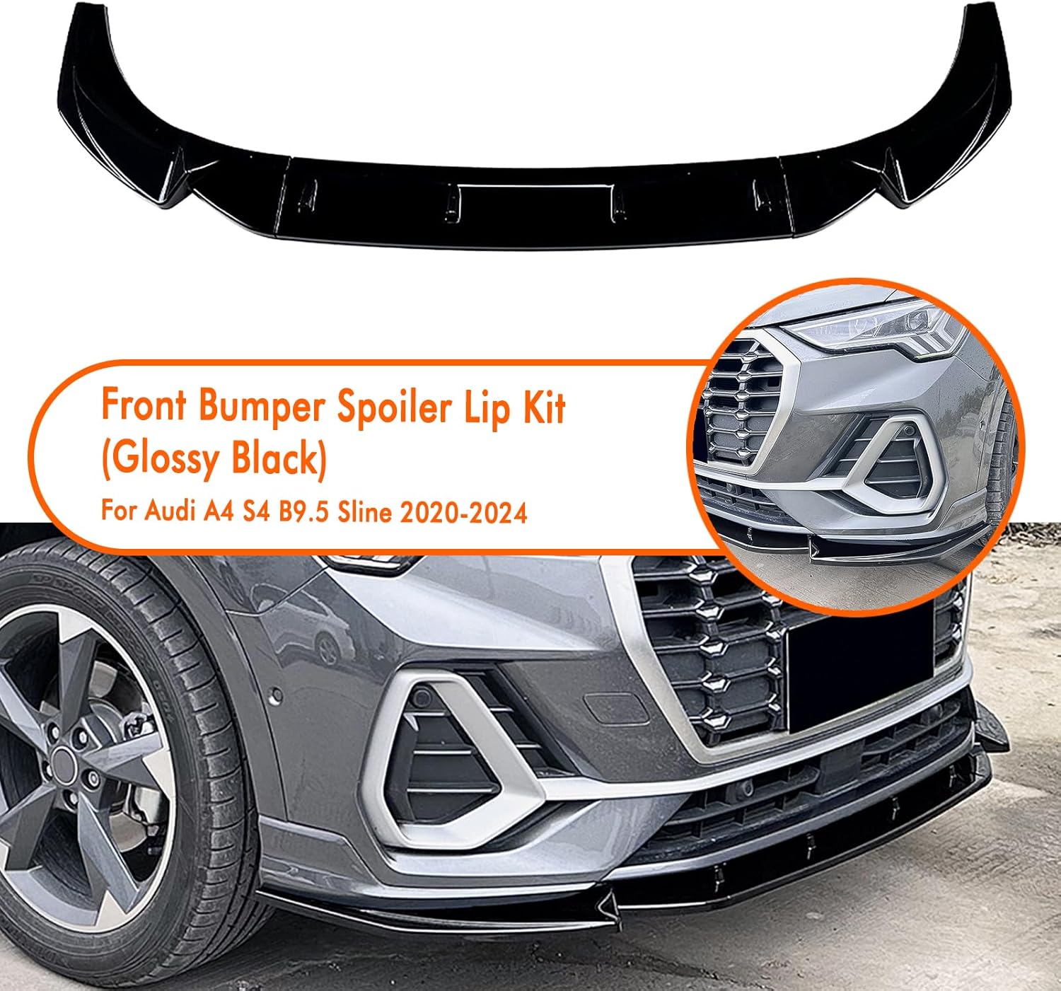 Front Bumper Spoiler Lip Splitter Kit For Audi Q3 F3 Sline 2019-2024 2022