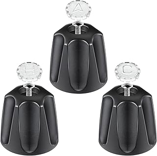 Dreyoo 3 Piece Metal Shower Knob Replacement Compatible with Price/Pfister Verve Tub Shower, Bathtub Faucet Handle Remodel Trim Kit Include 1 Hot 1 Cold 1 Diverter and 3 Screws (Matte Black)