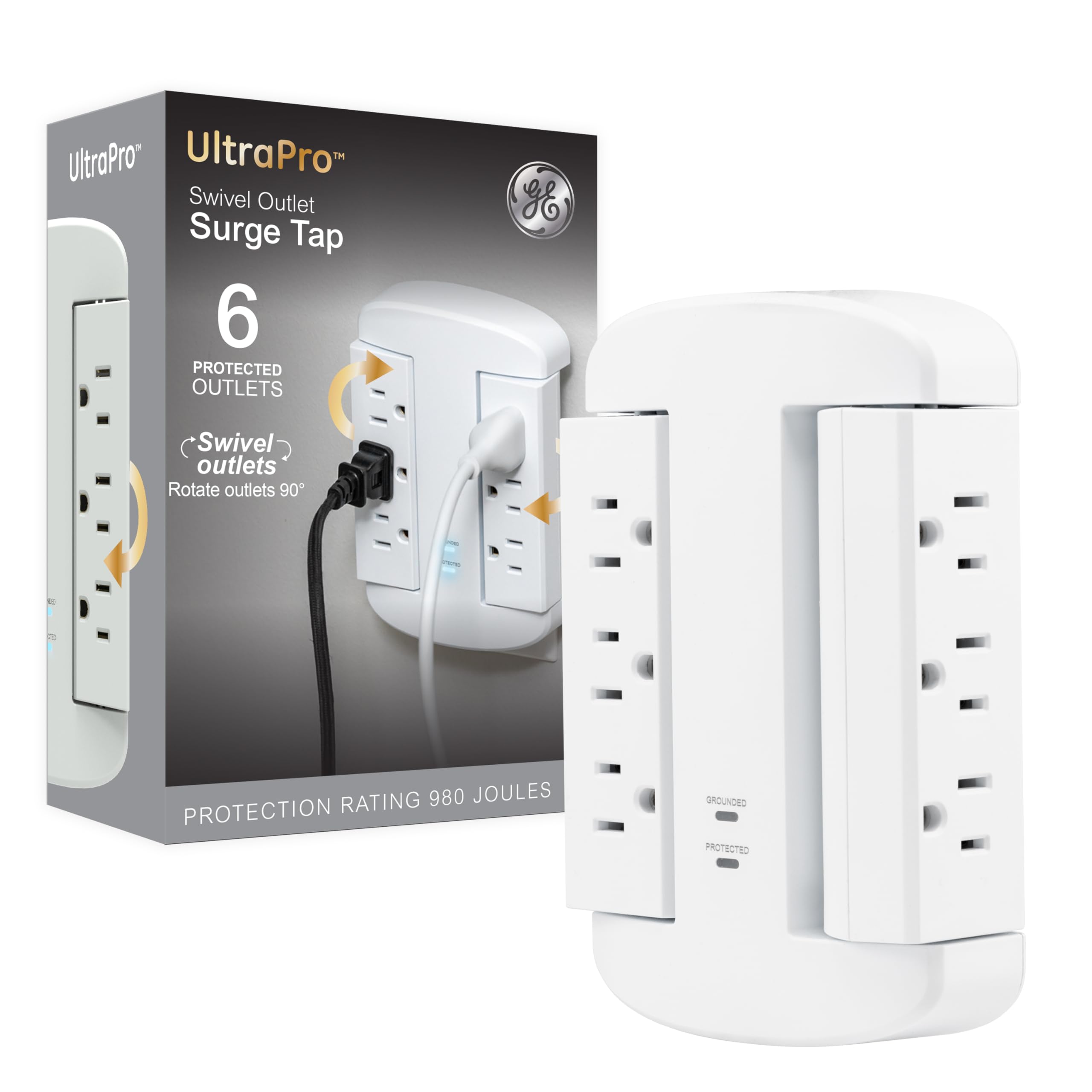 Amazon.com: GE 6-Outlet Extender, Surge Protector, Swivel