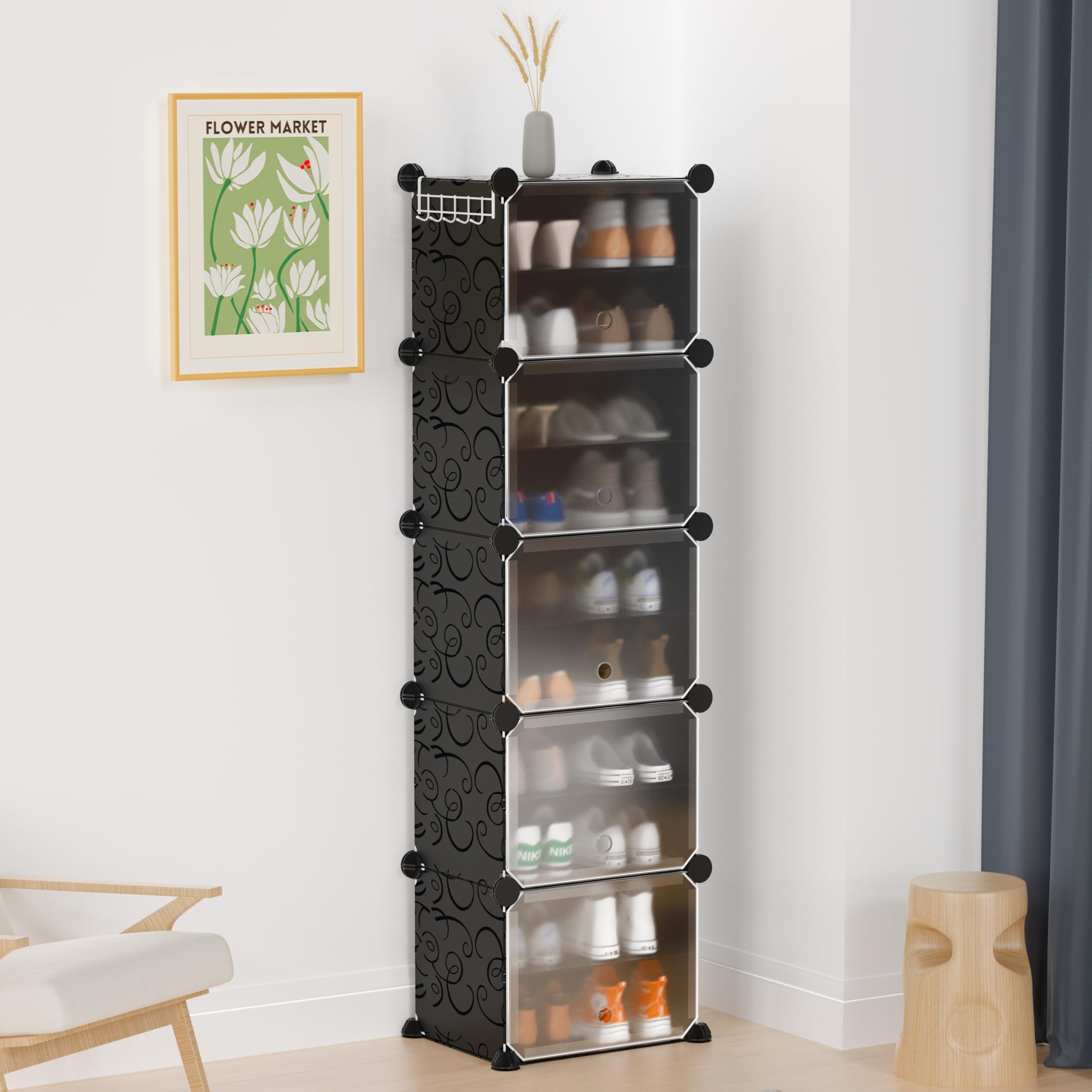 Homeland Portable Shoe Rack - 10-Black Portable Shoe Rack Organizer 30 ...