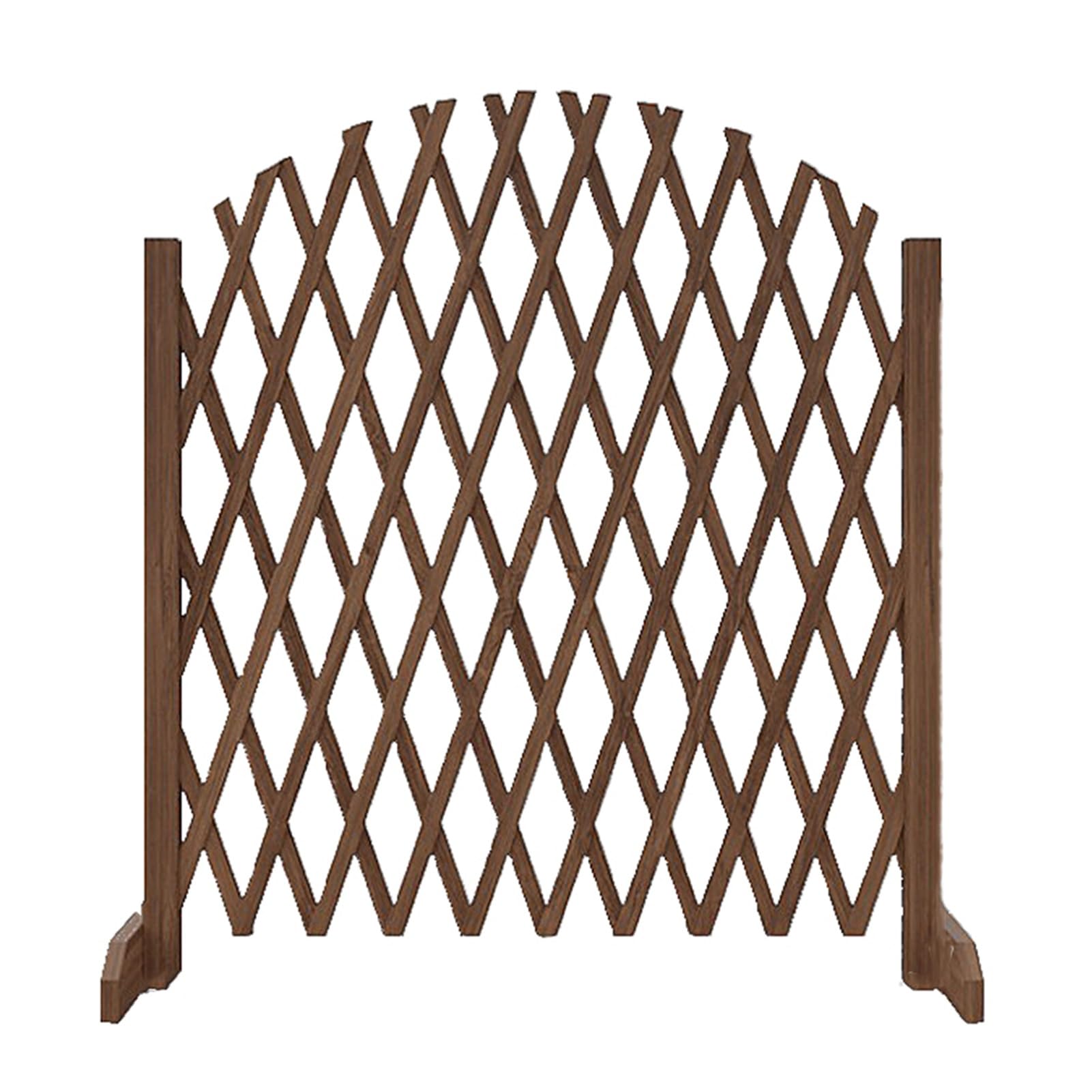 ASerZenith Expandable Wooden Garden Fence With Retractable Traffic Barriers For Home Yard Brown 120X70Cm A,Dark Brown-120X70Cm-A