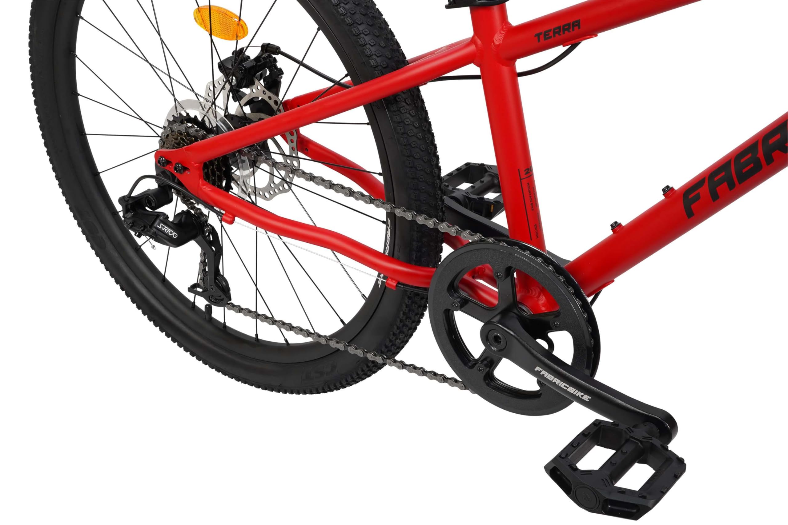 FabricBike Terra - Alu Mountainbike Jugendfahrrad 24 Zoll ab 8, 9, 10 und 11 Jahre, 7-Gang-Schaltung, Scheibenbremse, Federgabel, Kinder Fahrrad