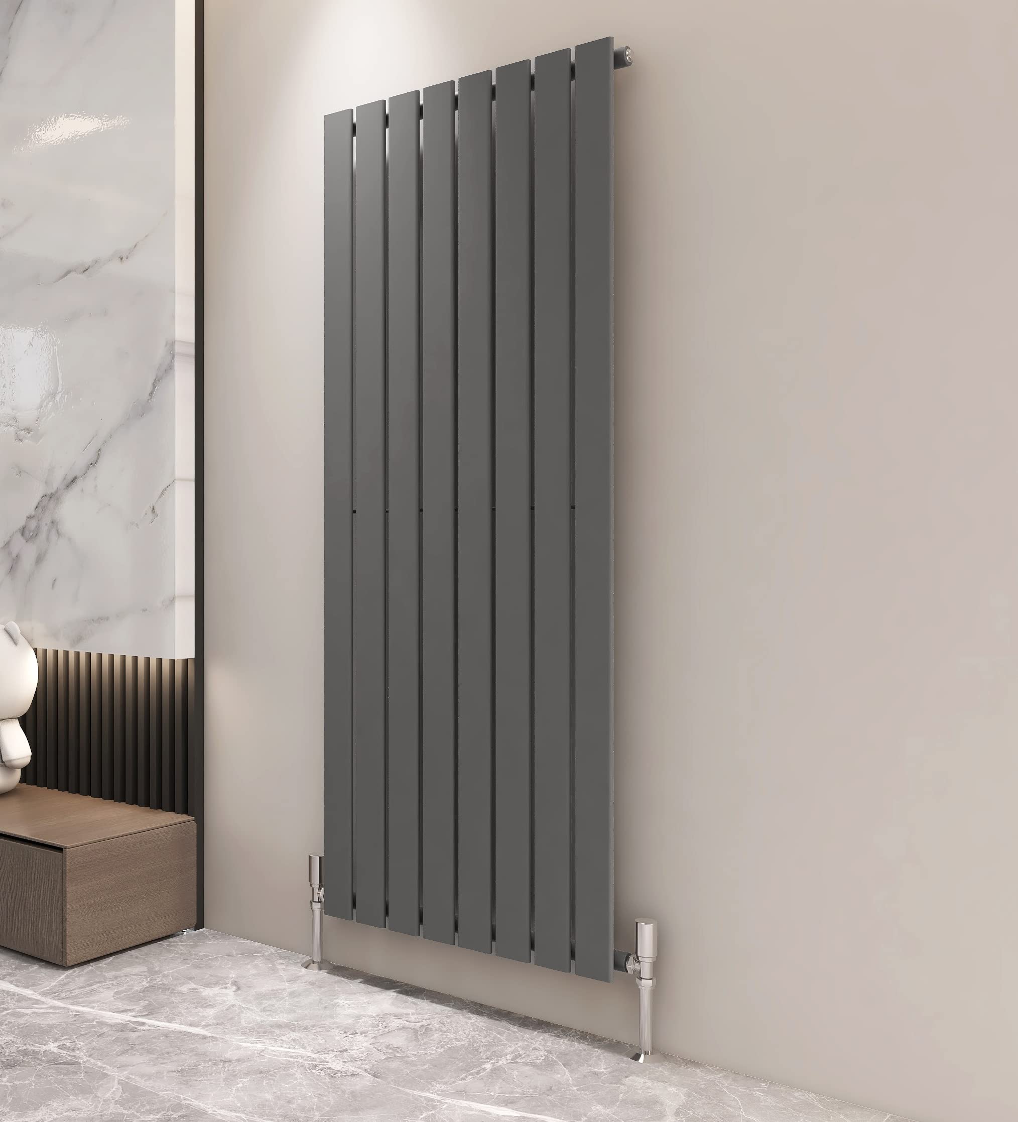 Mcc Direct Anthracite Radiator Horizontal Vertical Designer Flat Panel Central Heating Radiator 1600Mm Height (1600X544mm Single, )