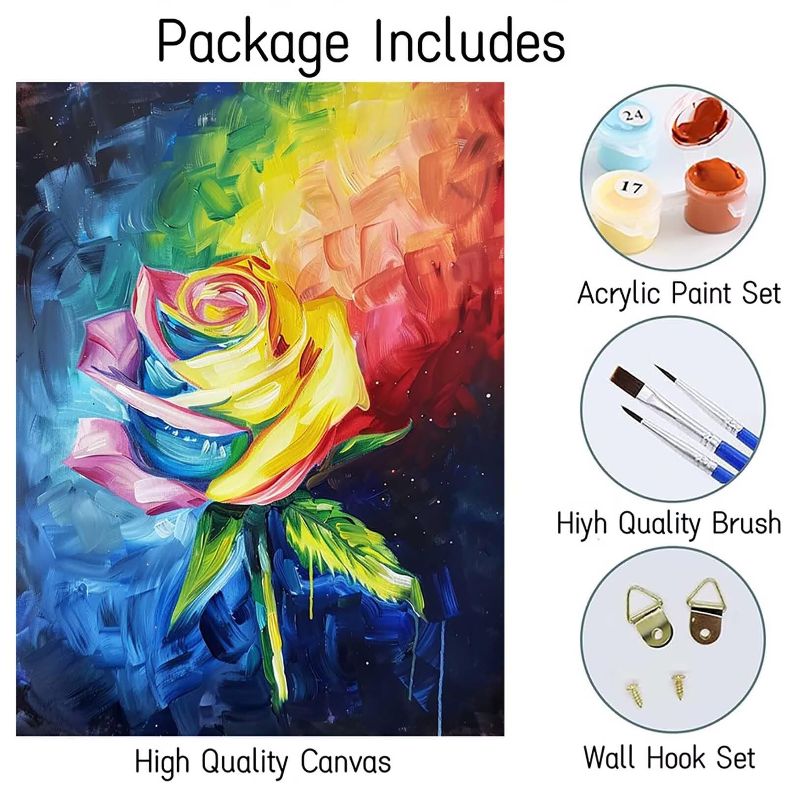 Amazon.co.jp: ペイントバイナンバー 薔薇 Paint by Numbers 大人用