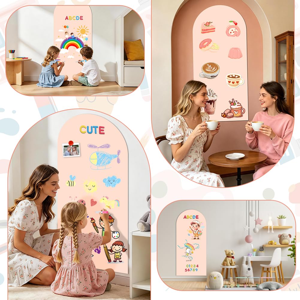 Pizarra Magnetica Infantil 44,5x100cm Papel Adhesivo Pared Tablero Autoadhesivo Recortable con Rotuladores Magnéticos