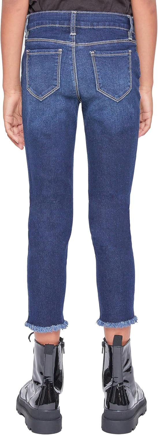YMI Girls' Our Girls Basic Mid-Rise 1-Button Anklet Jean