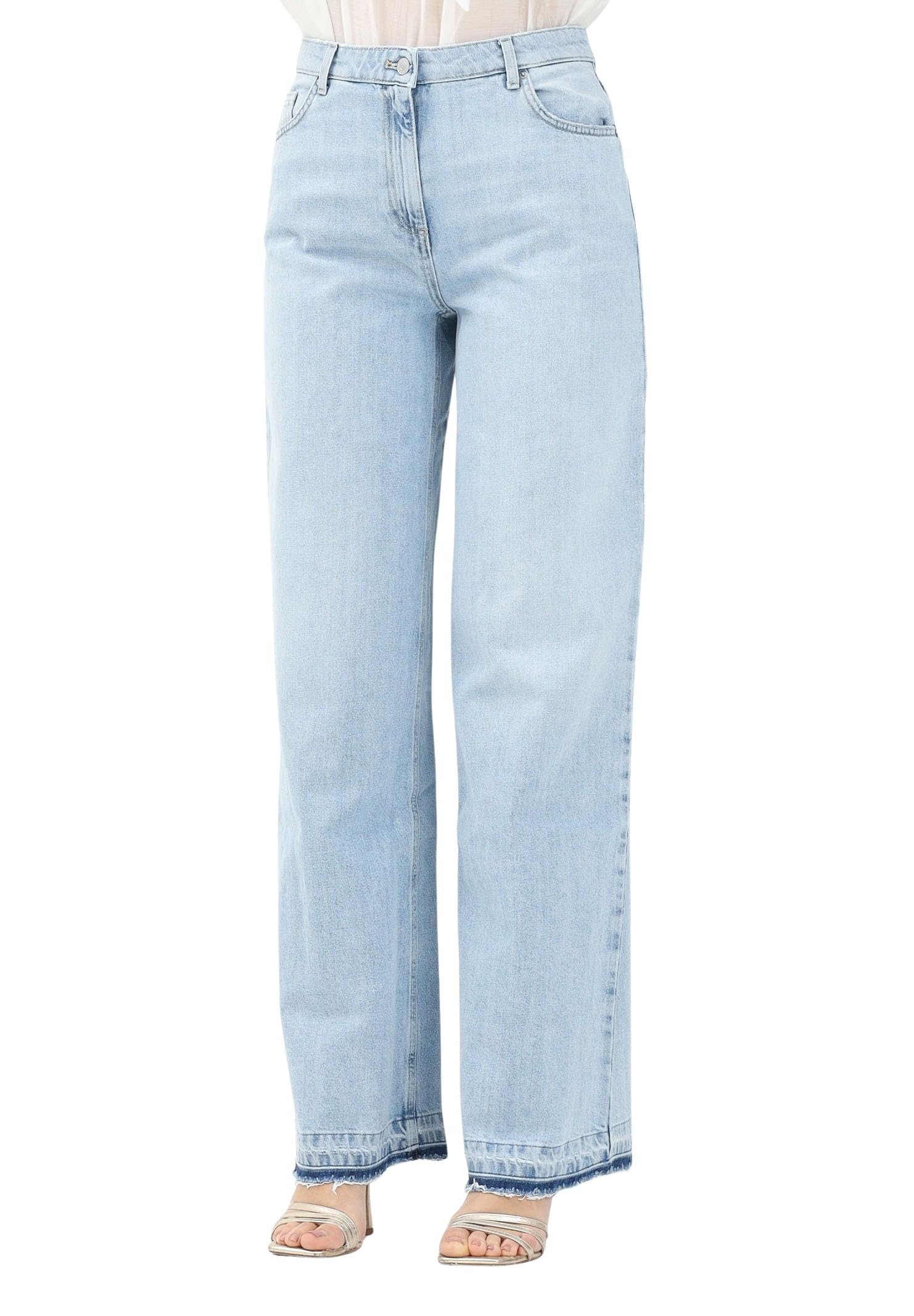 VICOLO Jeans a Palazzo in Denim Chiaro da Donna