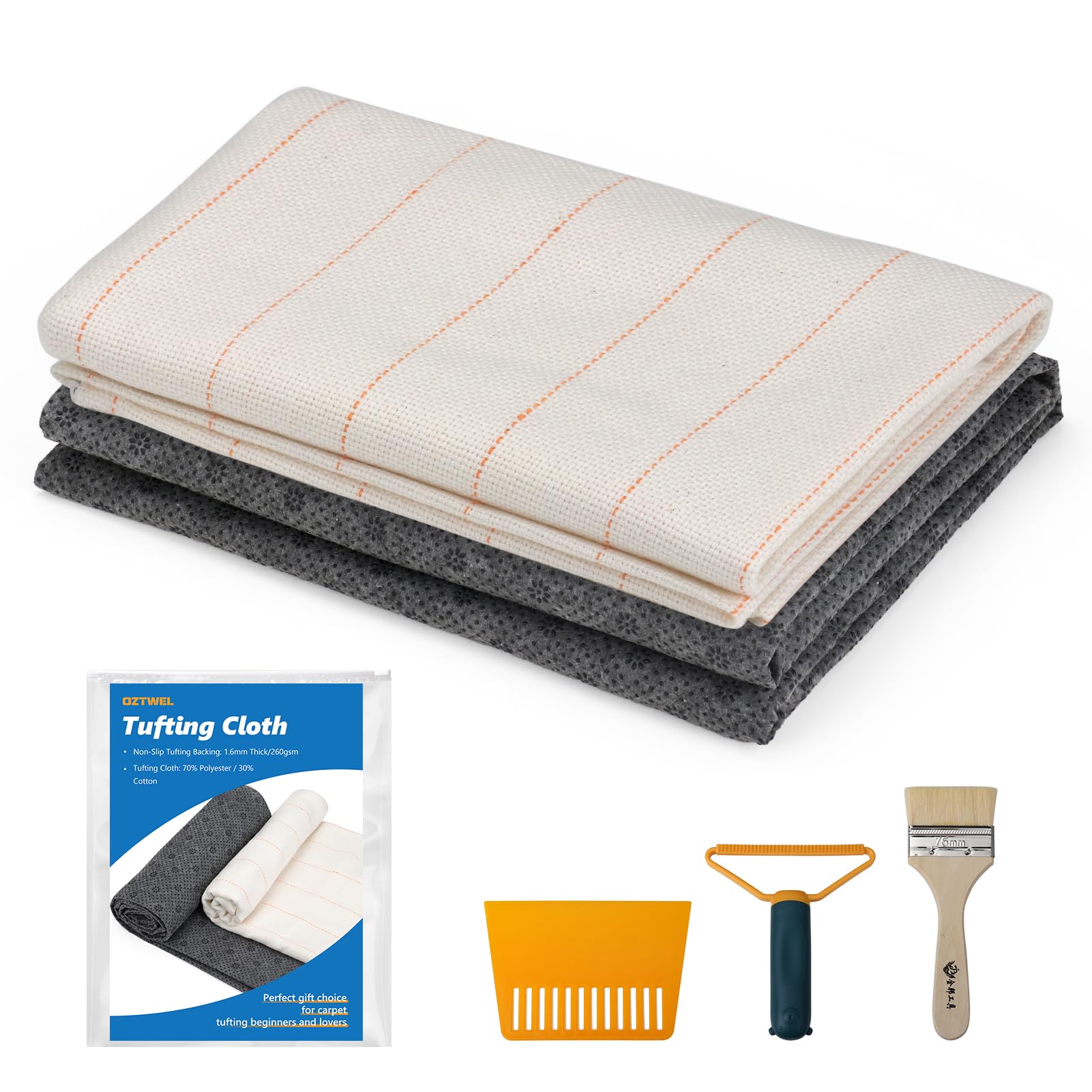 79"x59" Primary Tufting Cloth with 71"x39" Non Slip Rug Backing Fabric Large Monk Cloth Kit for Rug Tufting Gun