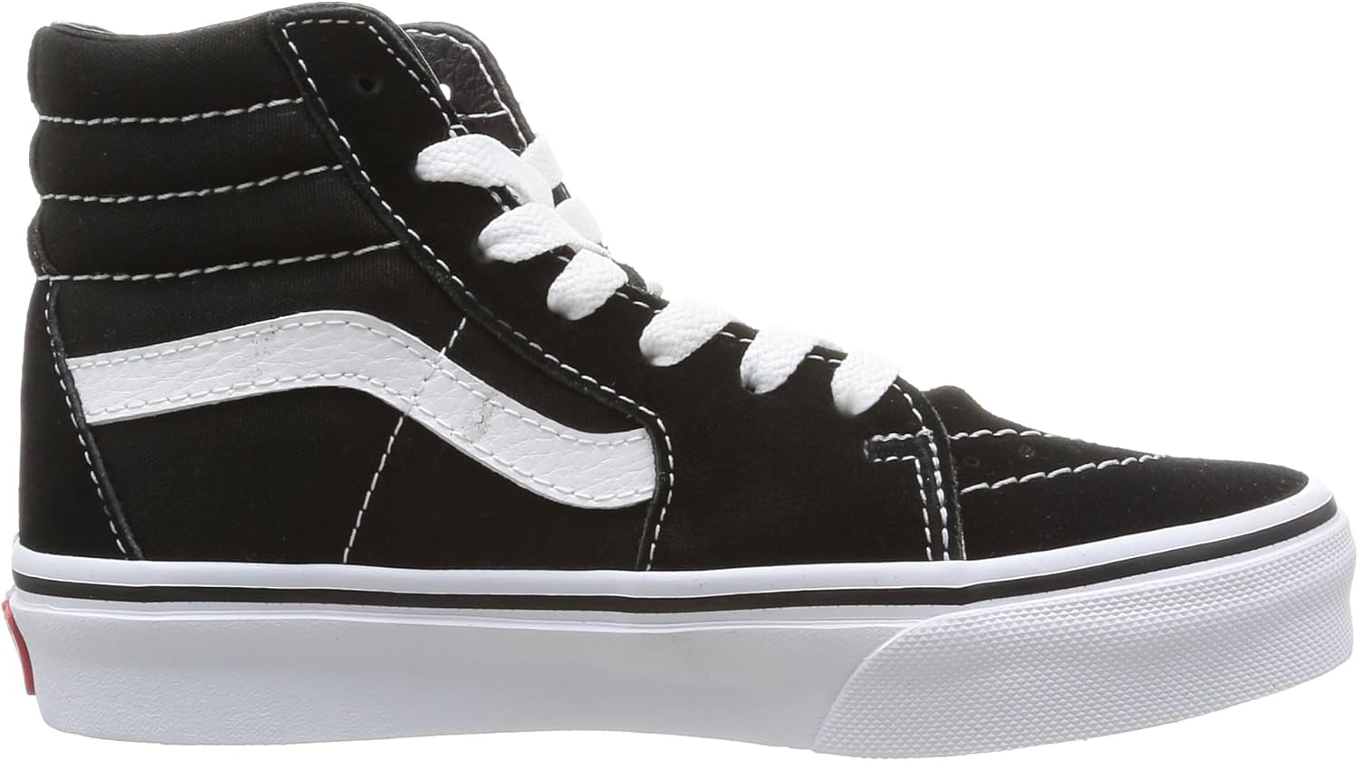 Vans SK8-Hi (Little Big Kid) Sneaker, Black/True White, 11 US Unisex - Image 6