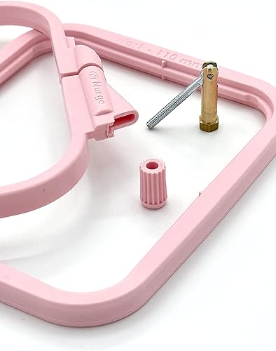 Miniatura 6 de Nurge 5 aros cuadrados de plástico para bordar, aro de costura cruzada, aro de aguja perforadora, multicolor (grande)