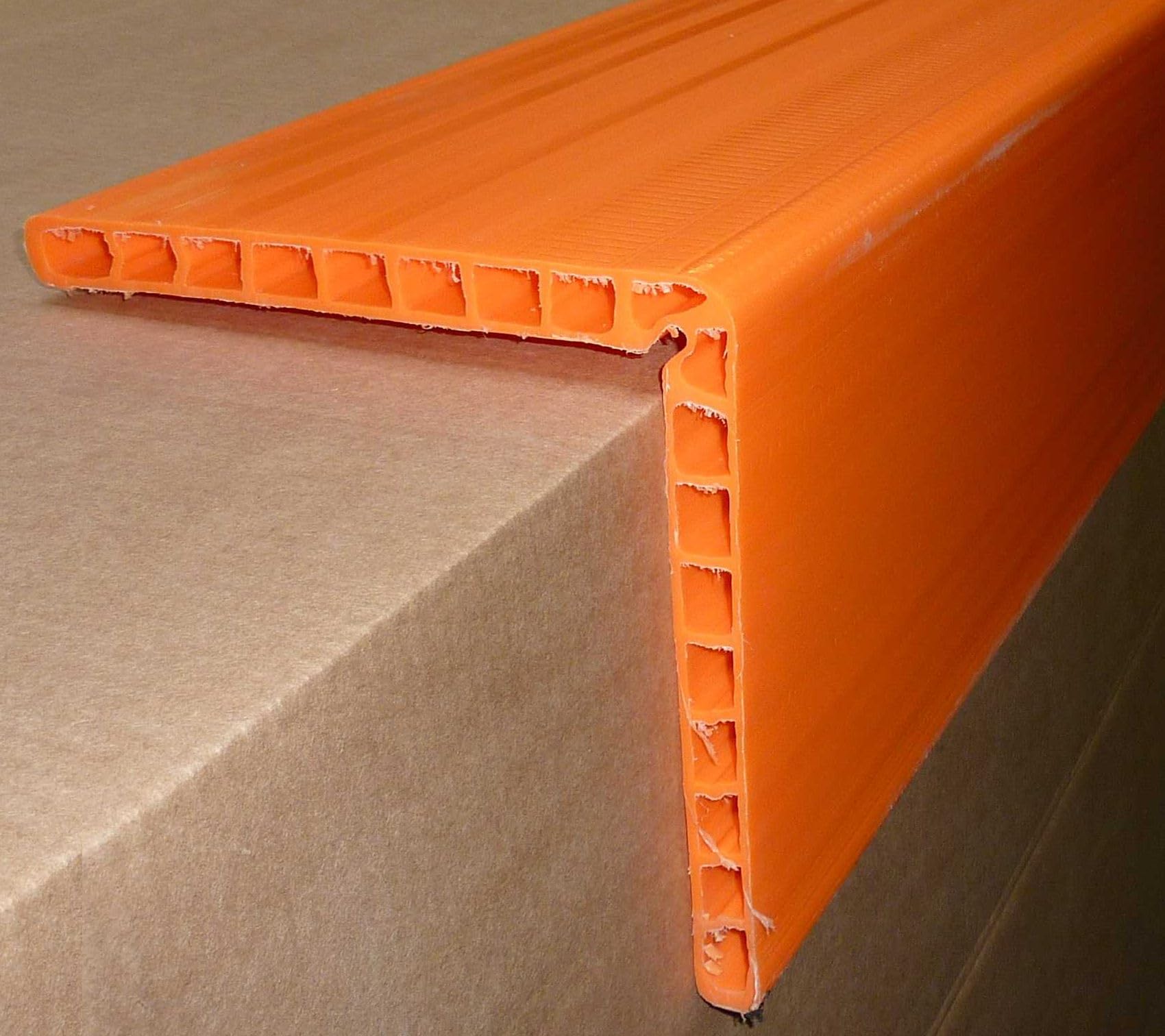 Kantenschutzwinkel 190x190x19mm PE Kunststoff Doppelstegplatte Hohlkammerprofil Ladungssicherung Kantenschutz Kantenschoner für Spanngurte LKW Beton Ziegel Poroton Bau - 30cm bis 120cm Länge (100 cm)