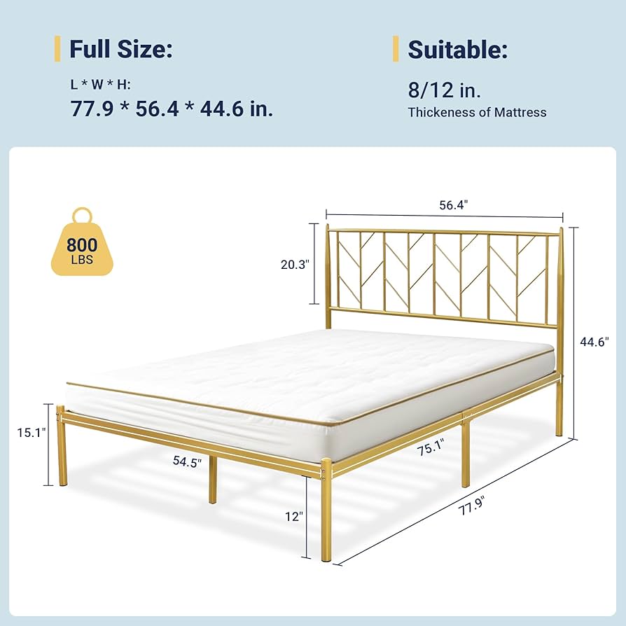 Amazon.com: Allewie Full Size Platform Bed Frame with