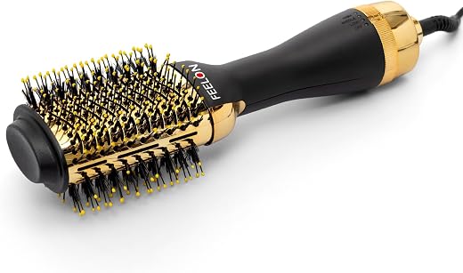 Feelon Hair Dryer Brush, Detachable Hot Air Brush with Ionic Technology Volumizer, Blow Dryer Brush Oval Barrel for Quick ...