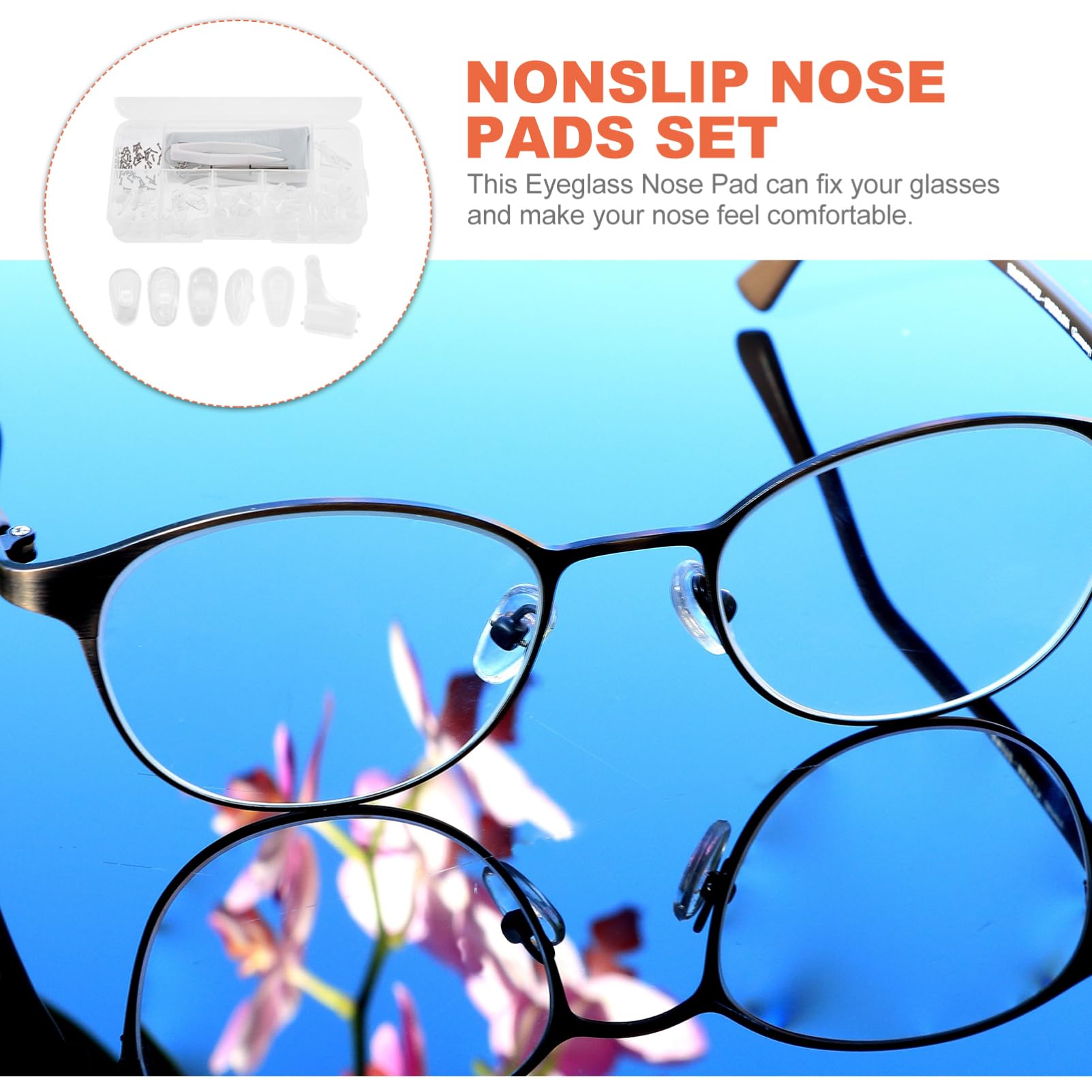 FRCOLOR 4 Cajas almohadillas para la nariz alfombra de goma almohadillas gafas nariz colchoneta estera de la nariz de los anteojos almohadillas para montura de gafas anteojos suministros