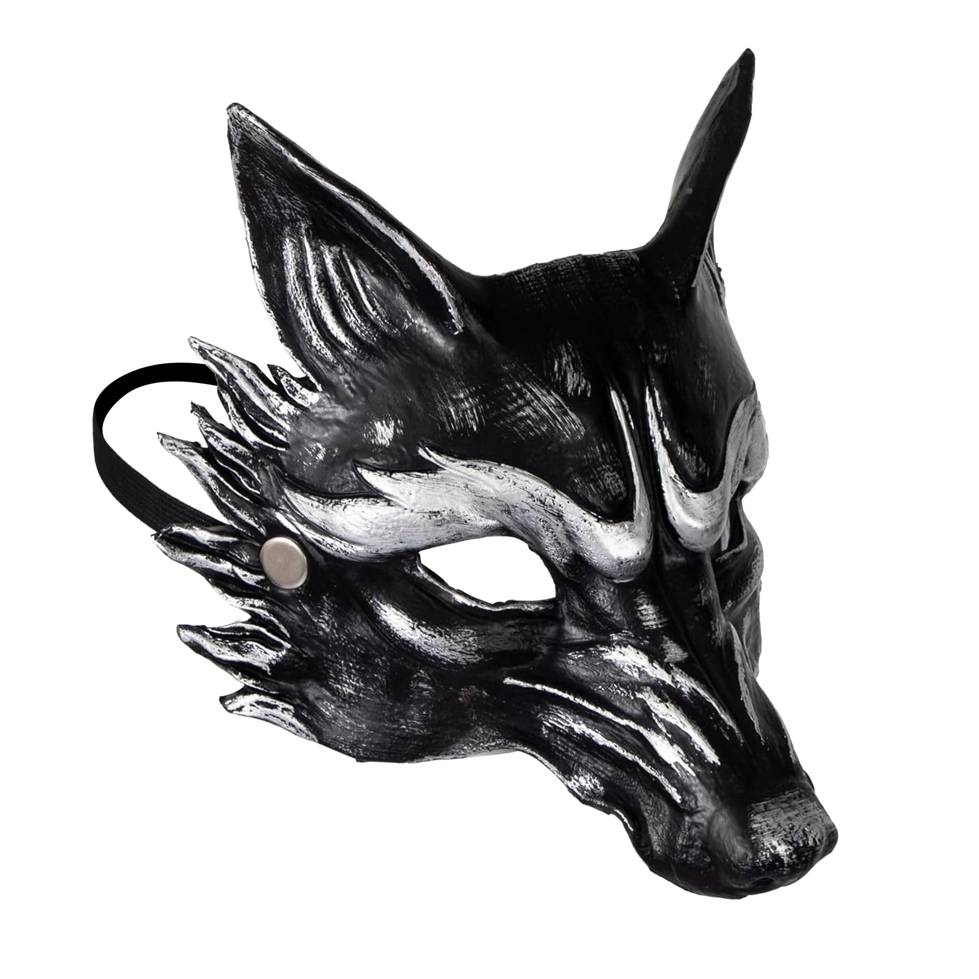 Moonlove Gothic Wolf Masquerade Mask 3D Novelty Werewolf Fantasy Cosplay Costume Half Face Cover Makeup Prop Mardi Gras Festival Party Supplies Halloween Accessory