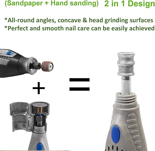 Miniatura 10 de PLATGO ClassA+80 - Uñas de diamante para Dremel, herramienta de uñas para perros, especialmente adecuada para perros de pelo largo, brocas de pulido