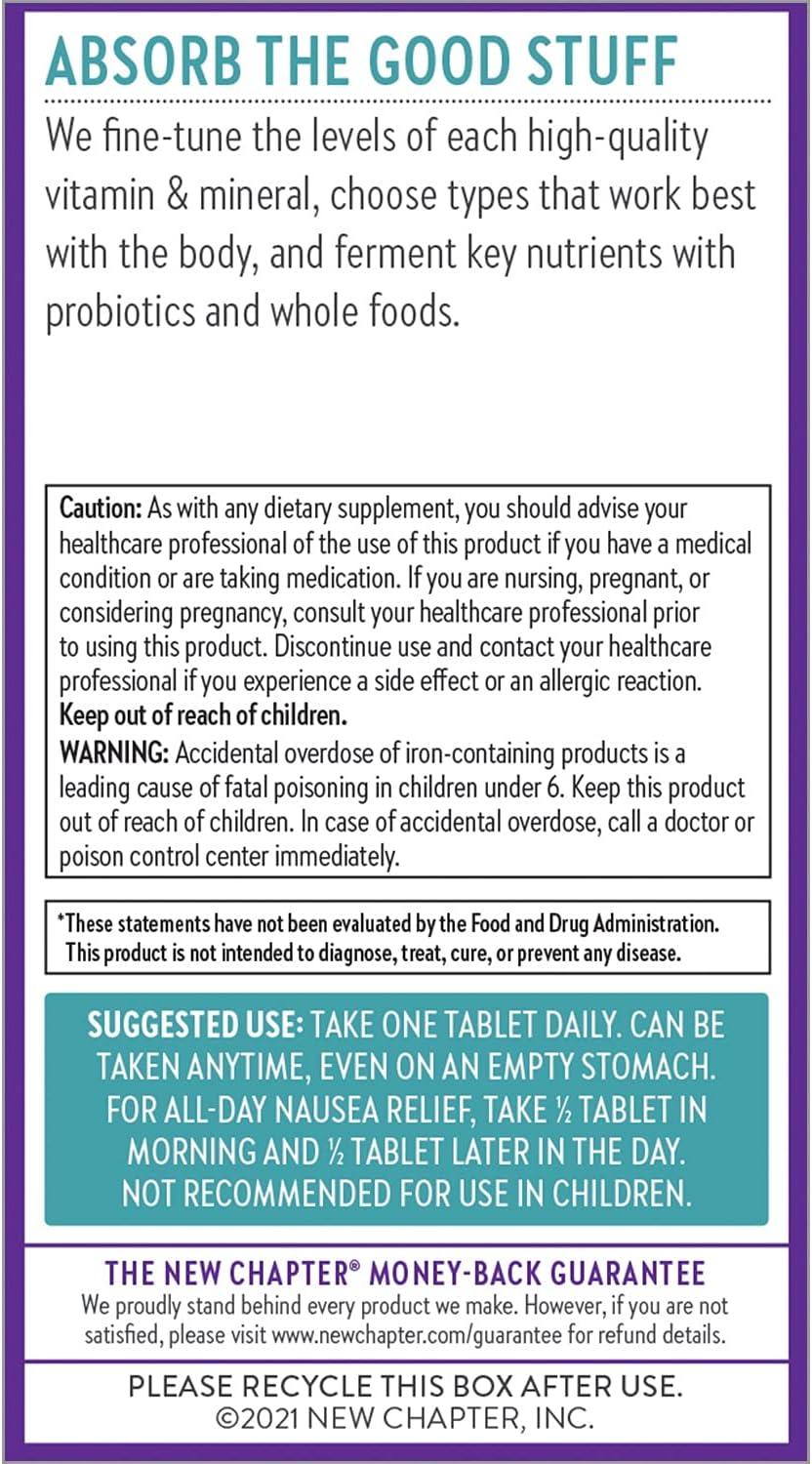 New Chapter Prenatal Vitamins Prenatal Multivitamin with Methylfolate + Choline for Healthy Mom Baby , One Daily, 30 Count : Everything Else