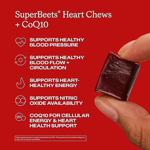 Miniatura 3 de humanN SuperBeets Heart Chews Advanced - 100mg de CoQ10 Plus Extracto de Remolacha y Extracto de Semilla de Uva, 60